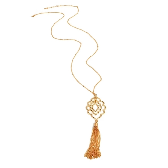 Goldtone Tassel Necklace - Picture 3 of 4